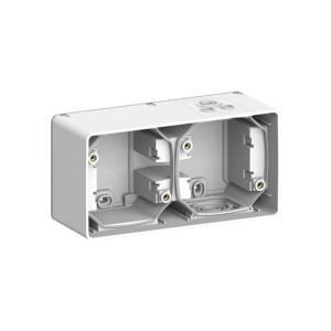 Stinel "Aqua" Εξωτερικό Κουτί 2 Θέσεων Στεγανό IP55 Λευκό Διακόπτες Καλωδίων Onetrade